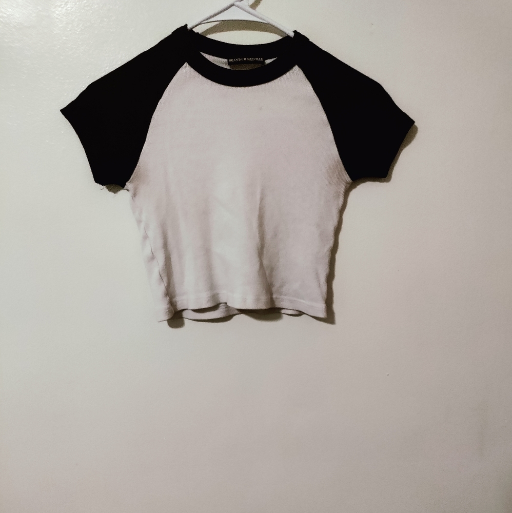 Brandy Melville, black and white crop- top